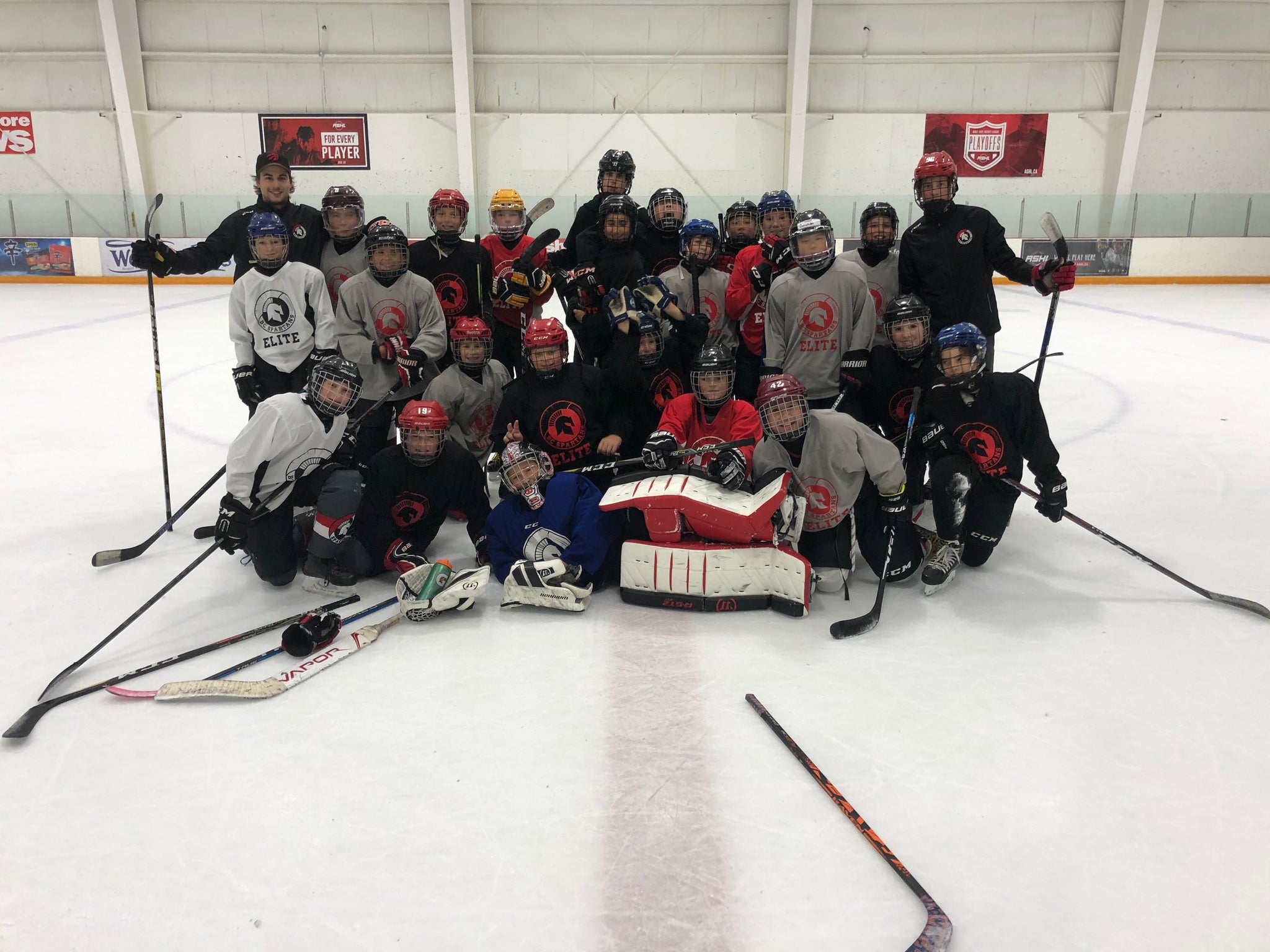 BC Spartans Elite team on the ice